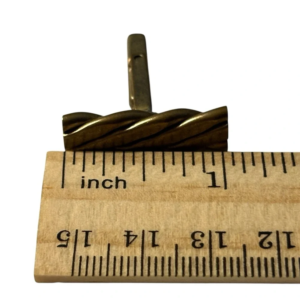 Brass VTG Cufflinks Rope Braid Design Possibly Handmade Unique‎ Repaired Read
